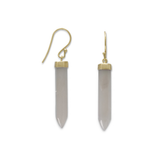 14 Karat Gold Plated Gray Moonstone Spike Earrings - La'Fem Couture