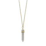 14 Karat Gold Plated Gray Moonstone Spike Necklace - La'Fem Couture