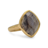 14 Karat Gold Plated Marquise Labradorite Ring - La'Fem Couture