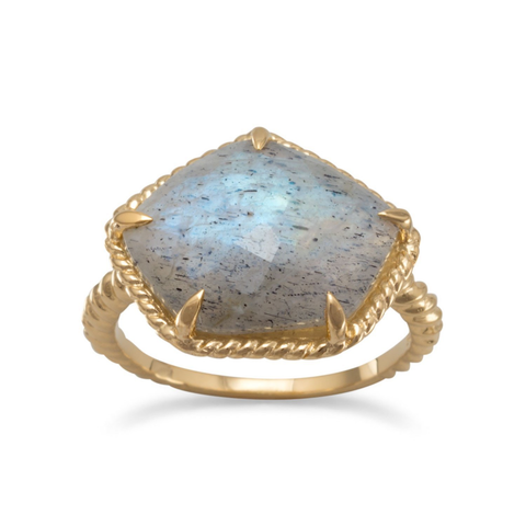 14 Karat Gold Plated Labradorite Ring - La'Fem Couture